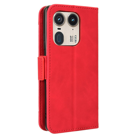 Cu clapetă pentru Motorola Edge 50 Ultra, Card Slot, roșu