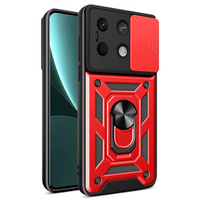 Husă blindată pentru Xiaomi Redmi Note 13 5G, CamShield Slide, roșu