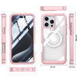 Husă pentru iPhone 16 Pro Max, Shockproof, cu sticlă, pentru MagSafe, roz