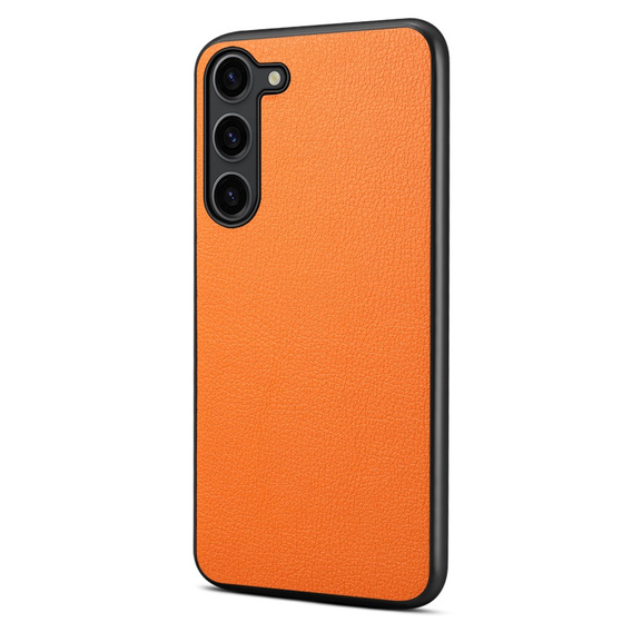 Huse pentru Samsung Galaxy S24, Calf Texture, portocaliu
