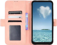 Cu clapetă pentru Realme 12+ Plus 5G, Card Slot, roz