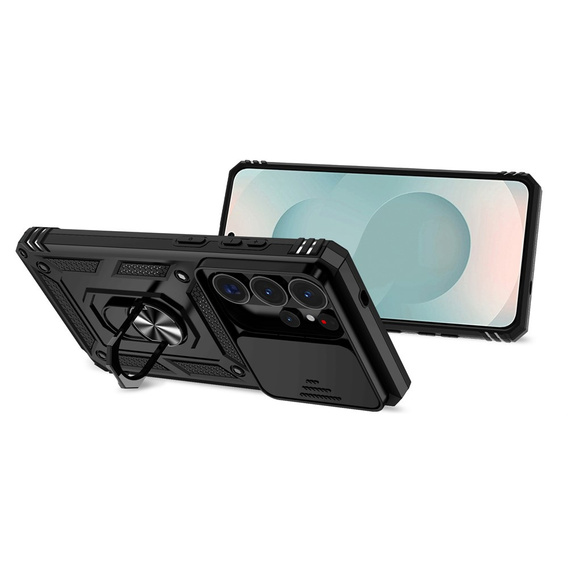 Husă blindată cu suport și capac pentru lentilă pentru Samsung Galaxy S26 Ultra