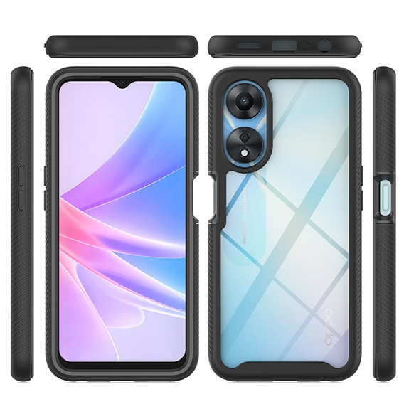 Carcasă pentru Oppo A78 5G, Shockproof, cu folie, negru