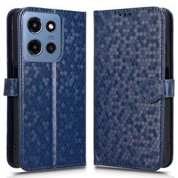 Husa cu clapetă pentru Motorola Moto G86 5G, Wallet Rhombus, albastru