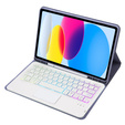 Husă cu tastatură bluetooth touchpad iluminată pentru iPad 10.9" 2022 (10 gen.), violet