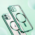 Husă pentru iPhone 12, Electro MagSafe, verde + Sticlă pentru ecran
