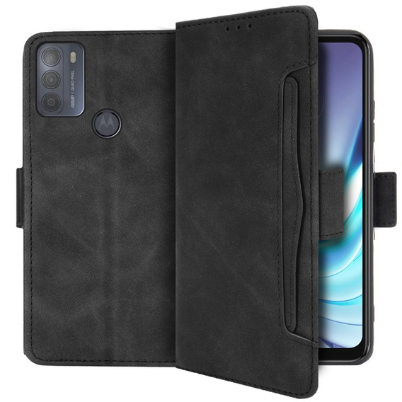 Cu clapetă pentru Motorola Moto G50, Card Slot, negru