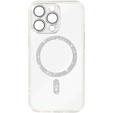 Husă pentru iPhone 16 Pro, ERBORD Glitter MagSafe, transparentă + Sticlă pentru ecran