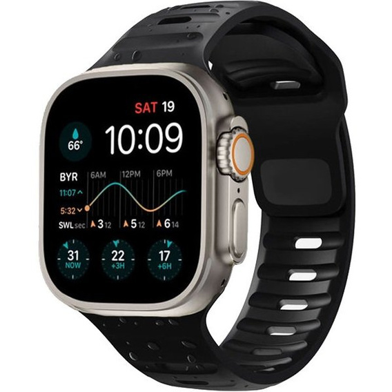 Pasek Silikonowy do Apple Watch 1/2/3/4/5/6/7/8/SE/ULTRA 42/44/45/49MM, Czarny