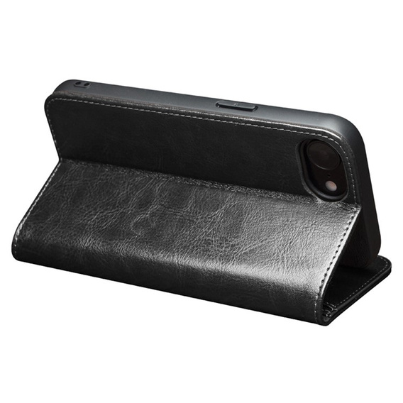 Carcasa flip pentru Iphone 16E, QIALINO Leather Wallet, negru