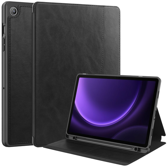 Husă pentru Samsung Galaxy Tab S10 Lite / S10 FE / S9 FE, Business Card and Pen Slot, negru