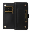 Carcasă cu clapetă pentru Oppo Reno 13F 5G, Crossbody Leather Wallet, negru