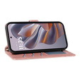 Husă cu clapetă pentru Motorola Edge 50 Neo / Motorola ThinkPhone 25, Rhombus Crossbody Leather, roz rose gold