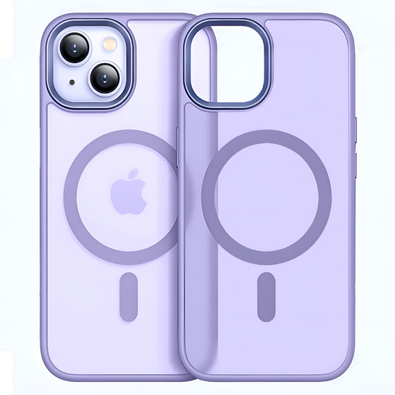 Husă pentru iPhone 13, pentru MagSafe, ERBORD Matt Case, violet + sticlă pentru ecran