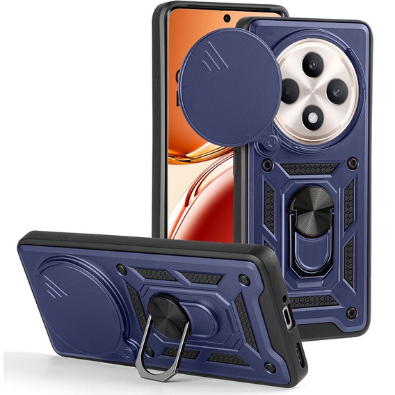 Husă blindată pentru Oppo Reno 12FS / Oppo Reno 12F, CamShield Slide, albastru