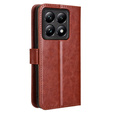 Cu clapetă pentru Xiaomi 14T, Crazy Horse Wallet, maro