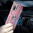 Husă blindată pentru Xiaomi Redmi Note 10 Pro, Nox Case Ring, roz rose gold
