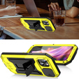 Husă pentru iPhone 15, R-JUST CamShield Slide, armată, galben / negru