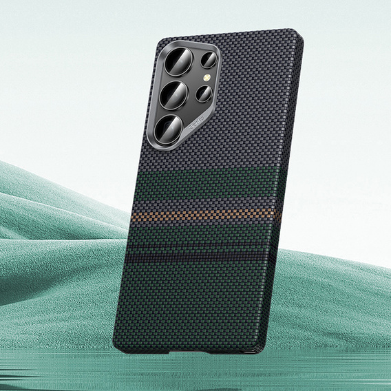 Carcasa BENKS Kevlar pentru Samsung Galaxy S25 Ultra, pentru MagSafe, Carbon Fiber, negru