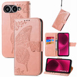 Cu clapetă pentru T Phone 3 5G, Butterfly, roz rose gold