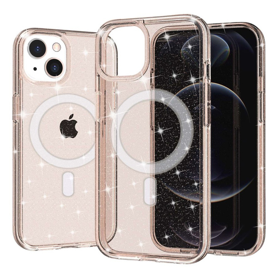 Husă pentru iPhone 14 Plus, Glittery, pentru MagSafe, de aur