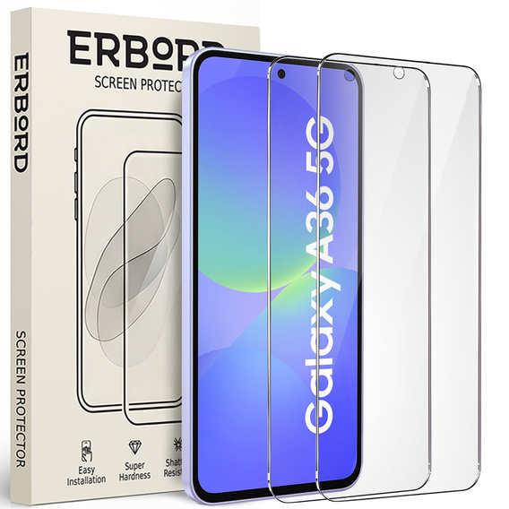 2x sticlă călită ERBORD 9H Hard Glass pe ecran pentru Samsung Galaxy A36 5G