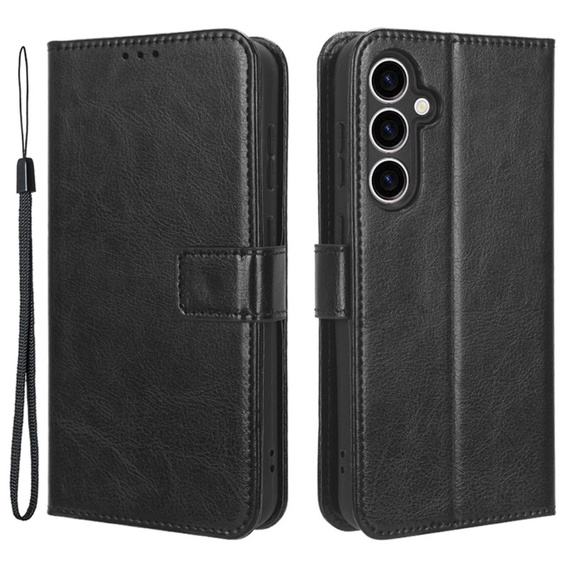 Cu clapetă pentru Samsung Galaxy S23 FE, Crazy Horse Wallet, negru