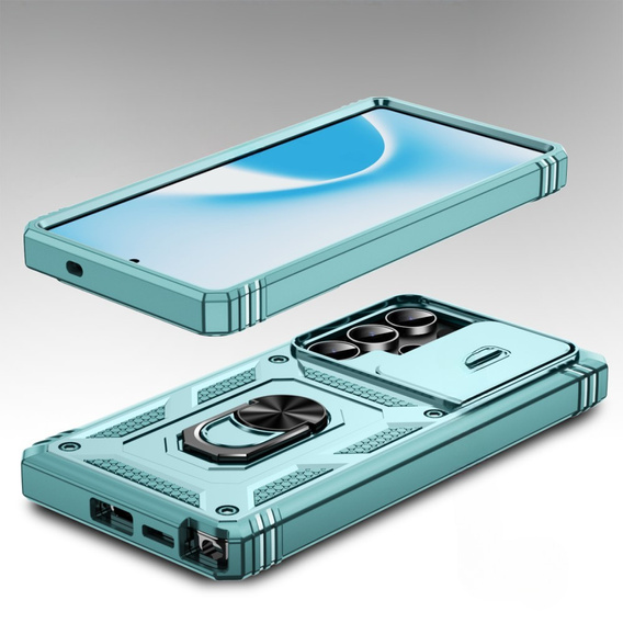Husă pentru Samsung Galaxy S25 Ultra, KickStand Camera Lens, albastru