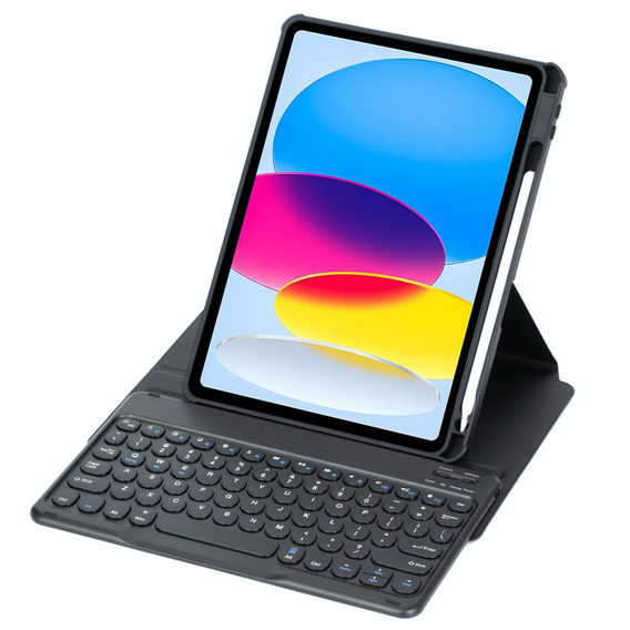 Husă pentru tastatură pentru iPad 11" 2025 A16 (11 gen.) / iPad 10.9" 2022 (10 gen.), Rotary 360° Leather, negru