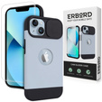 Husă ERBORD MagSafe Cam Slider, albastră + sticlă pentru ecran pentru iPhone 13 / iPhone 14