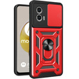 Husă blindată pentru Motorola Moto G73 5G, CamShield Slide, roșu