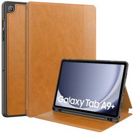 Huse pentru Samsung Galaxy Tab A9+, Business Card and Pen Slot, maro