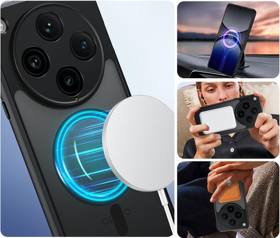 Husă pentru Oppo Find X8 Pro, pentru MagSafe, ERBORD Matt Case, negru