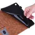Husă pentru Samsung Galaxy Tab S10 FE+ Plus, Classic, cu spațiu pentru stylus, maro