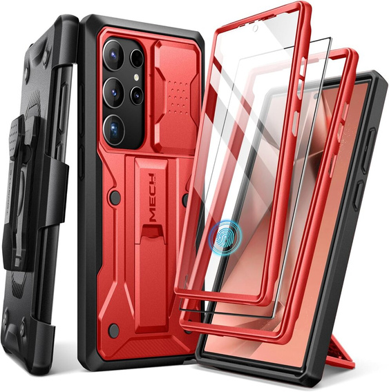 Husa pentru Samsung Galaxy S24 Ultra, Tongate MECH Series Clip, roșu
