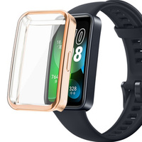 2w1 Etui z Osłoną Silikonową do Huawei Band 8, Różowe Rose Gold