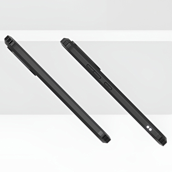 Carcasă pentru Oppo Reno 14F, întărită, transparentă cu laturi negre