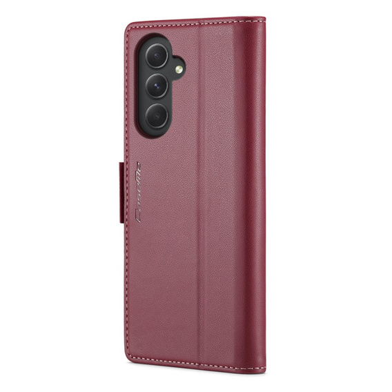 Husa cu clapetă CASEME pentru Samsung Galaxy A54 5G, Litchi Wallet, roșu