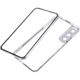 Husa pentru Samsung Galaxy S22, Magnetic Dual Glass, de argint