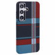 Carcasa pentru Samsung Galaxy S25+ Plus, Carbon Fiber MagSafe, albastru / roșu