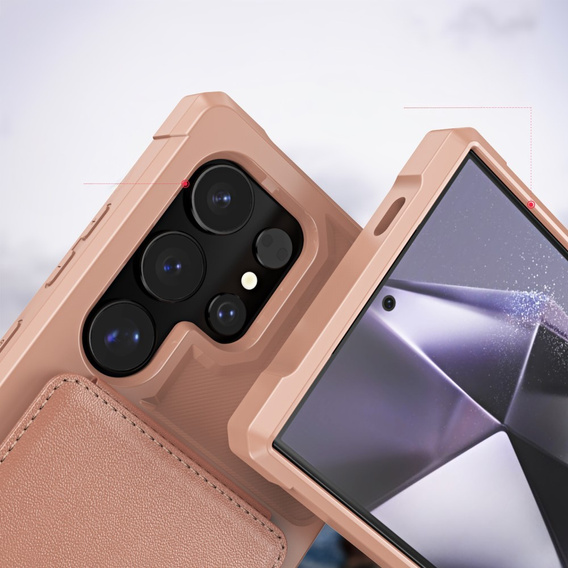 Husa pentru Samsung Galaxy S25 Ultra, Card Holder Kickstand, roz