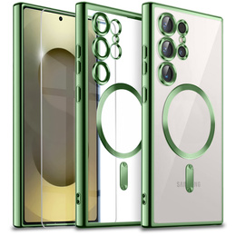 Husă pentru Samsung Galaxy S25 Ultra, Electro MagSafe, verde + Sticlă pentru ecran