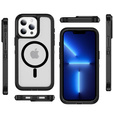 Carcasă cu ramă pentru iPhone 13 Pro, pentru MagSafe, transparent / negru