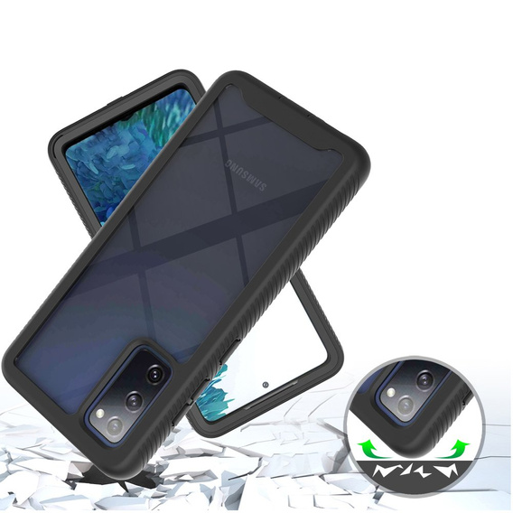 Carcasă pentru Samsung Galaxy S20 FE, Shockproof, cu folie, negru