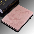 Huse pentru Lenovo Tab M9, Wallet Pen Slot, butterflies, maro