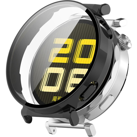 Carcasă 2in1 + sticlă călită pentru Huawei Watch GT 5 Pro 42mm, negru