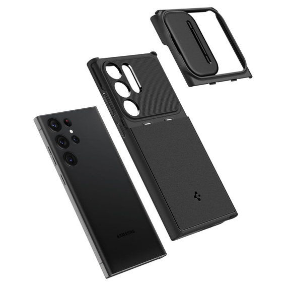 Spigen Optik Armor husă neagră pentru Samsung Galaxy S23 Ultra