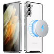 Carcasă de protecție pentru camera foto pentru Samsung Galaxy S21 FE 5G, CamShield MagSafe, transparent / argintiu