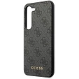 GUESS Huse pentru Samsung Galaxy S24+ Plus, 4G Metal Gold Logo, gri