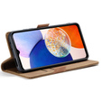 Husă pentru Samsung Galaxy A14 4G/5G, ERBORD Vintage, portofel cu clapetă, maro